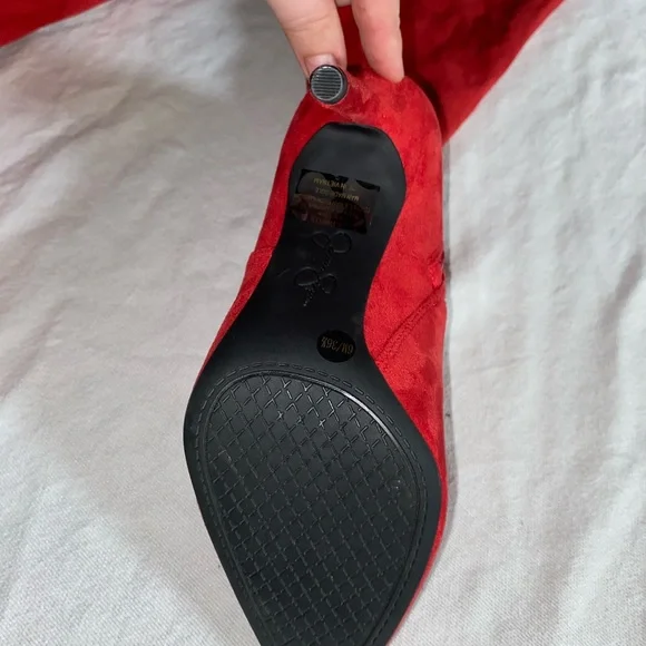 Jessica Simpson Knee High Red Boots NEW size 6M - Picture 5 of 5